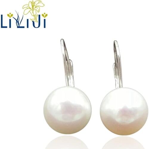 LiiJi Unique Real Freshwater Pearl 10-11mm 925 Sterling Silver Earring