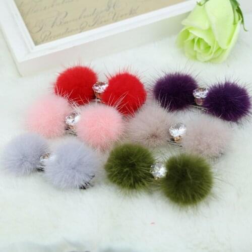 Dogs Grooming mink fur ball hair card Cute Pet Hairpin Hair Bows For Dogs Accessories 20pcs/lot