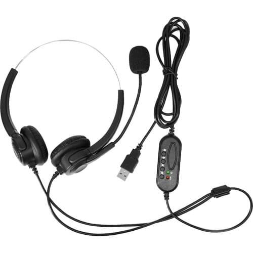 USB Headsets Stereo Noise Cancelling Headphone with Mic for Office Computer