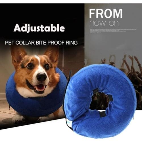 XS-XL Inflatable Pet Dog Collar Anti-bite Neck Collar Cute Cat Dog Puppy Neck Protective Circle Collar For Small Large Dogs