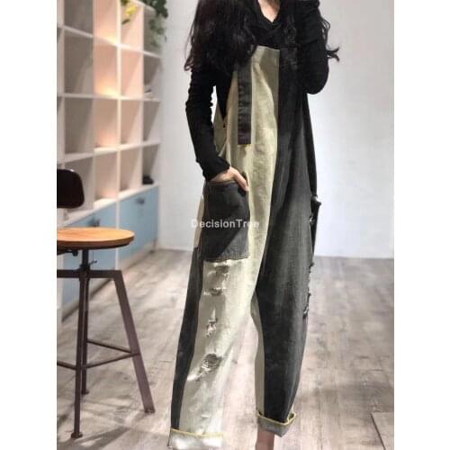 2021 denim jumpsuits women basic overalls korean chic sweet girls high street womens office lady elegant long pants rompers