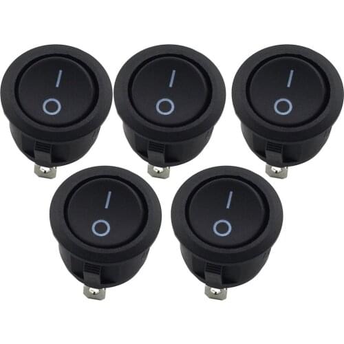10Pcs ON/OFF Round Rocker Switch LED illuminated Car Dashboard Dash Boat Van 12V