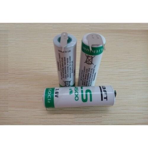 12PCS saft LS14500 ER14505M 3.6V AA 2450mAh lithium batteries, PLC NC disposable lithium battery with solder pins