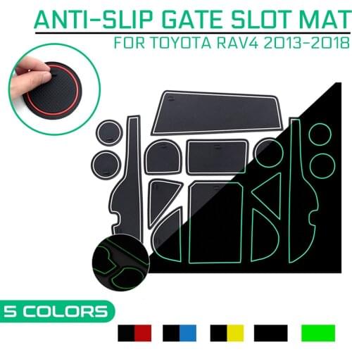 15pcs Anti-Slip Gate Slot Mat for RAV 4 2013 2014 2015 2016 2017 2018 for Toyota RAV4 2013-2018 Rubber Coaster Accessories