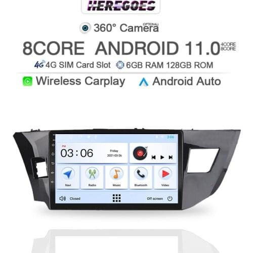 2 din Android 10 6G+128Gb Car Multimedia Video Player For Toyota Corolla Ralink 2013 2014 2015 2016 GPS Wifi Carplay Auto Radio