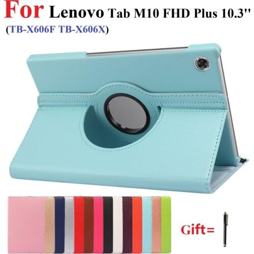 2020 Rotating Cover for lenovo tab m10 plus 10.3'' tb-x606f tb-x606x tablet cover for lenovo m10 10.1'' case tb-x605f tb-x505f