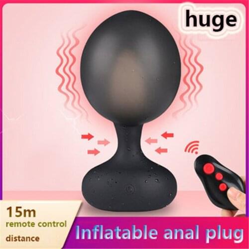 Wireless Remote Control Inflatable Anal Plug Male Prostate Massager Vibrator Sex Toy For Men Vibrating Butt Plug Anal dilator 18