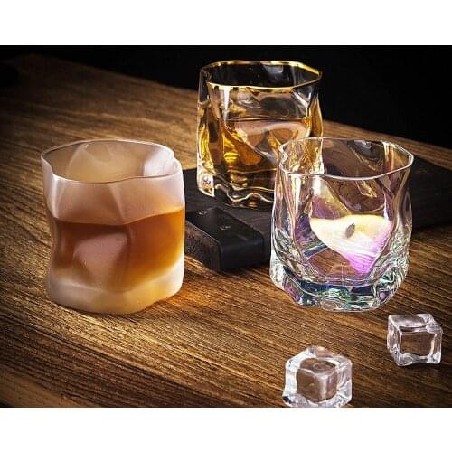 Cup glass whiskey glass creative kneading paper foreign wine glass glass beer glass classical crystal wine set