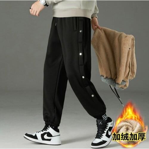 Mens Winter Plus Cashmere Velvet Thicken Pants Men Warm Trousers Mens Sweatpants Brand Clothing Male Elastic Waist Trousers