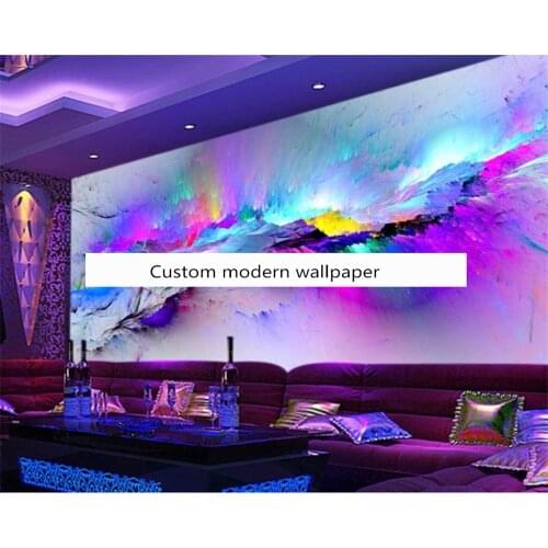 Beibehang Customized new personality abstract restaurant bar wall paper color inkjet modern decorative wallpaper papier peint