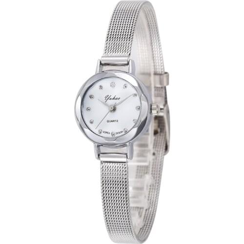 New Montre Femme Ultra Thin Band Gold Silver Women Watch Round Dial Quartz Wristwatches Girl Lady Watch Wrist Elegant Dress