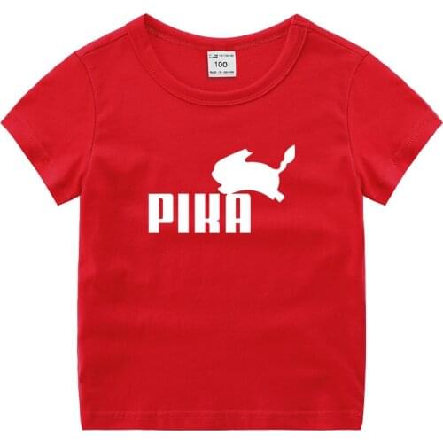 Takara Tomy Pokemon Pikachu Kids T-shirt Kawaii Baby Boy Girl Short Sleeve T-Shirts Children Summer Tops Boys Clothes Gifts