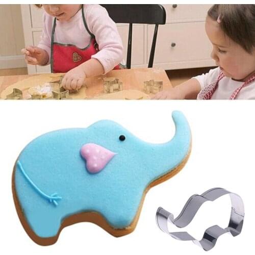 Sugar Biscuit Mold 1Pcs Plaque Cutter Cookies Frame DIY Cake Elephant Shape Stainless Cookie Mold Pastry Tool Hote Salses