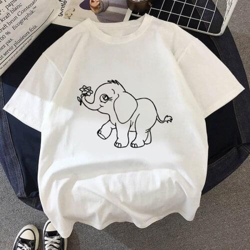 Oversize Top Tees T-Shirt Animal Print Kawaii Girls T Shirts Casual Summer Short Sleeve Korean Fashion Streetwear Aesthetic Tees