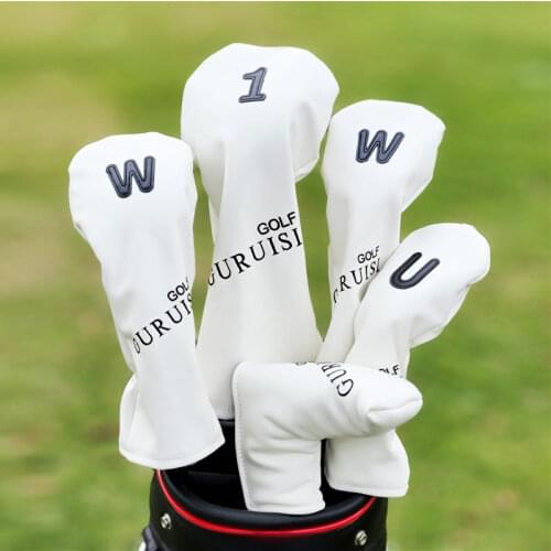 Golf Club #1 #3 #5 Wood Headcovers Driver Fairway Woods cover PU Leather Head Covers Set Protector Golf Accessories