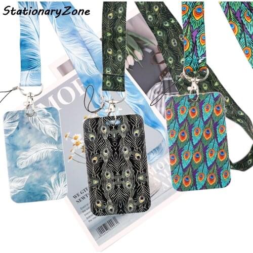 JY020 New Cartoon Feather Lanyard Neck Strap for Key ID Card Cell Phone Straps Badge Holder Fashion Accessories