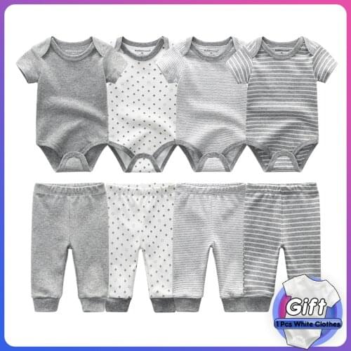 Newborn Baby Set Boys Girls Clothes Cotton Bodysuits+Long Pants Outfits Toddler Kids Clothing Infant Romper Sets 0-12M bebe