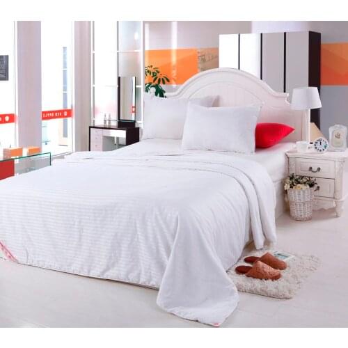 Luxury Cotton Comforter Bedding set Full/Queen/King Pink White Silk Throw Blanket Quilt For Winter/Autumn/Summer
