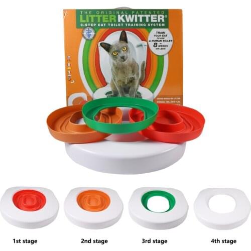 Best Plastic Cat Toilet Training Kit Litter Box Puppy Litter Mat Toilet Trainer Toilet Pet Cleaning Cat Training
