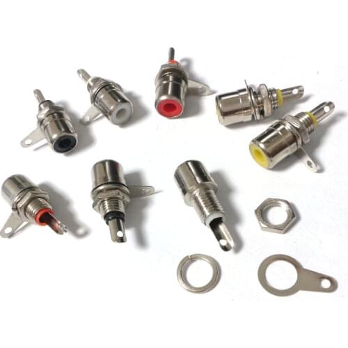 100 pcs metal Female Amplifier RCA Jack Chassis Mount connector