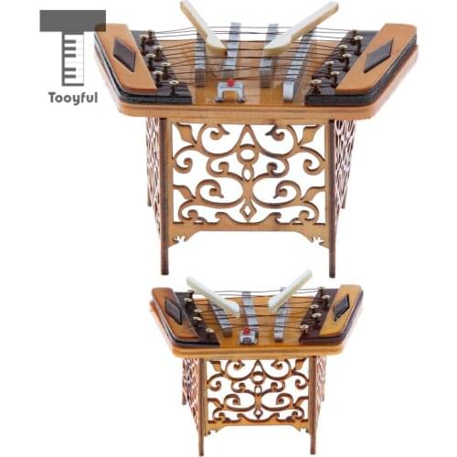 Mini Miniature Yangqin Dulcimer Musical Instrument Model for Children Kids Christmas Gift