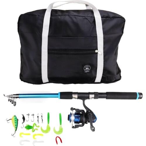 GUGUFISH Fishing Pole Rod and Reel Combos with Carrying Bag Plus 14pcs Attached Tackle Assortment Fishing Kit for Kids
