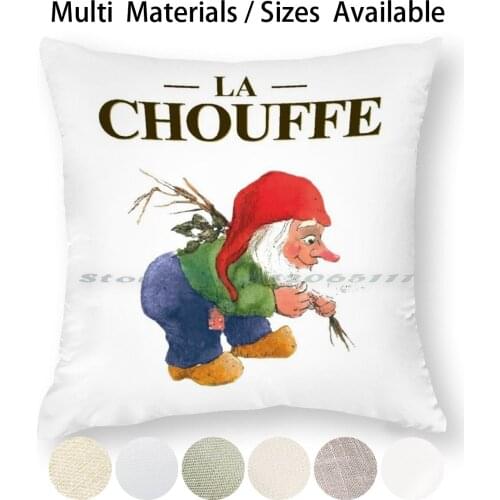 La Chouffe Pillow Case Throw Pillow Cover Cotton Linen Flax Beer Delirium Belgium Belgian Chouffe Dwarf Karmeleit Tripel