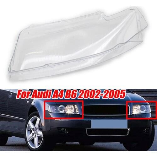 Right Side Auto Headlight Headlamp Lens Cover Replacement For 2002 2003 2004 2005 Audi A4 B6 ABS Plastic