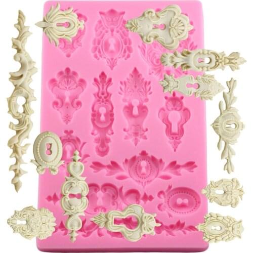 DIY Retro Key Keyhole Silicone Molds Relief Fondant Mould Cake Decorating Tools Chocolate Gumpaste Candy Polymer Clay Moulds
