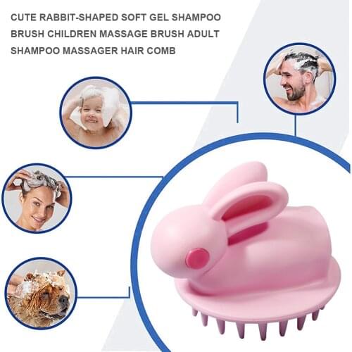 Cute Silicone Shampoo Scalp Hair Massager Head Body Massage Brush Comb Hair Washing Comb Shower Brush Bath Spa Massage Brush