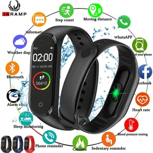 2021 M4 Smart Watch Fitness Bracelet Band Trcker Sport Pedometer Blood Pressure Heart Rate Smarthwatch For Women Men Wristbands