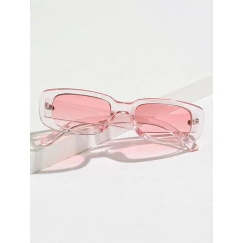 2021 New Fashion Rectangle Pink Framed Sunglasses Famous Luxury Brand Designer Sexy Design Vintage Retro Unisex Sunglasses