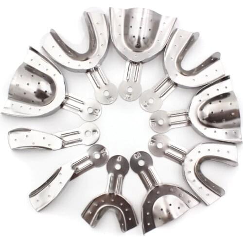 Dental Impression Tray Stainless Steel Teeth Trays Autoclavable Upper And Lower For Dental Lab Instrnment
