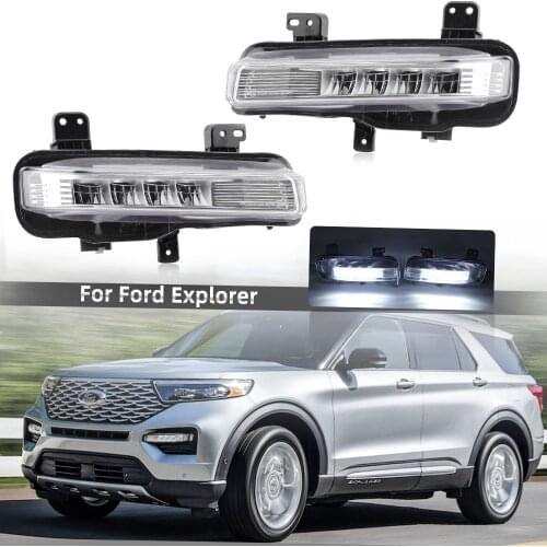 LED DRL Fog Light Driving Lamp For Ford Explorer 2020 2021 fog lights headlights daylights cover car accessories foglamp