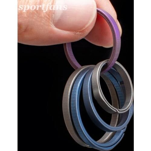 Three size TC4 Titanium Alloy Key Ring EDC Outdoor Small Tool Blue Key Ring Mountain Climbing EDC 20mm/26mm/33mm