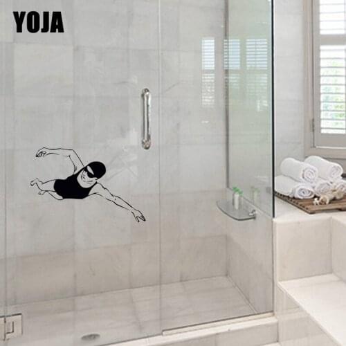 YOJA 15x22.9CM Fun Swimming Bathroom Decals Decorated Bathroom Decals G2-0376