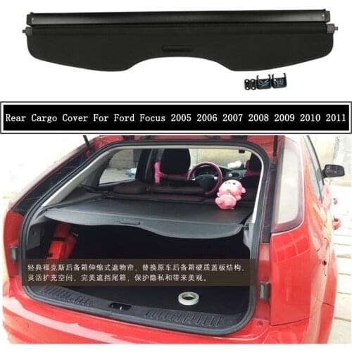 Rear Cargo Cover For Ford Focus Hatchback 2005-2011 Partition Curtain Screen Shade Trunk Security Shield Auto Accessories Black