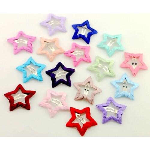 3CM Pet hair clip children BB clip five-pointed star hand-woven belt cloth clip dog tiara dress hairpin 5pcs/lot