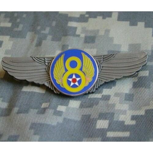WW2 Usaf United States 8th Air Force Military Pilot Wing Badge Insignia Metal Pin Military 5605101