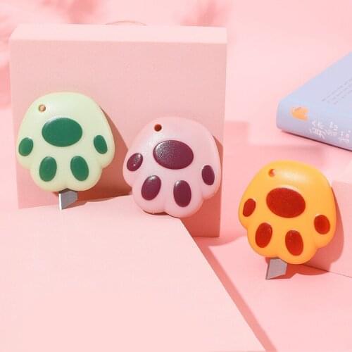 1 Pcs Kawaii Mini Portable Cat Paw Art Knife Express Knife Paper Cutter Office Stationery Supplies