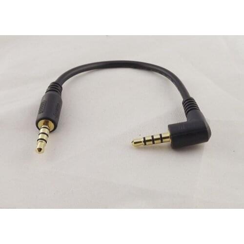 10pcs DC 4 Pole 3.5mm Male To Angle Male Audio Adapter Extension Cable 15cm 6