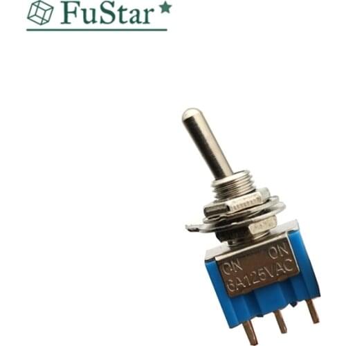 10pc/LOT Blue Mini MTS-102 3-Pin SPDT ON-ON 6A 125VAC Miniature Toggle Switches Shaking Head Rocker Switch