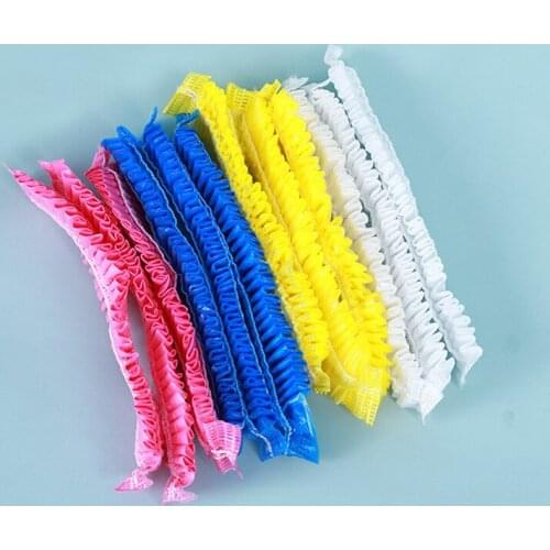 100 Pcs/set Disposable Shower Caps Hat Clear Spa Hair Salon Hotel One-Off Bathing Elastic Shower Hat Bathroom Bath Bonnet