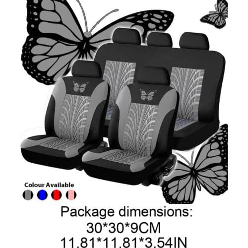 9pcs/set Car Universal Seat Covers Set Butterfly Pattern Auto Seat Protector E7CA