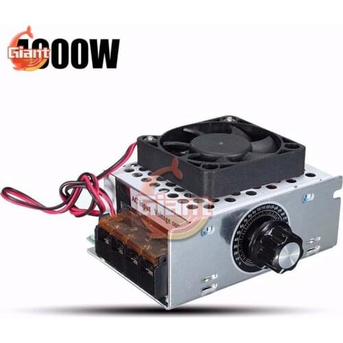 AC 0-220V 4000W SCR Voltage Regulator Dimming Dimmers Motor Speed Controller Electronic Motor Controller Module with Shell Fan