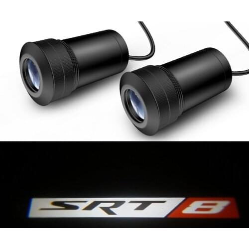 AEING 2pcs SRT8 Ghost Shadow Logo welcome Car White LED Door Light Laser Slide Projector logo Emblem light For Dodge Chrysler