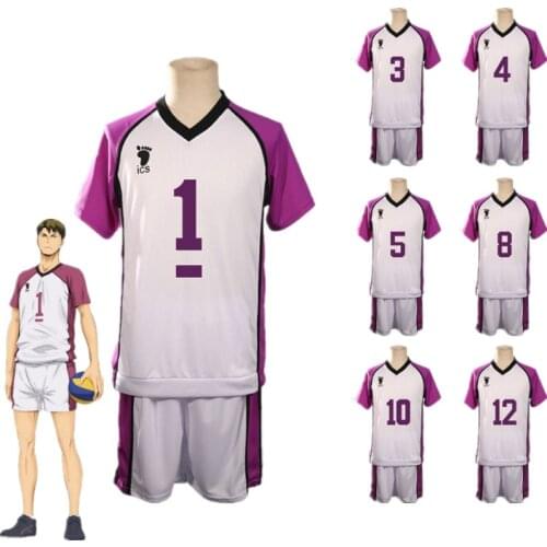 Anime Shiratorizawa Academy Tendou Satori Uniform Cosplay Costume Halloween Carnival Women Men Sportwear Full Set