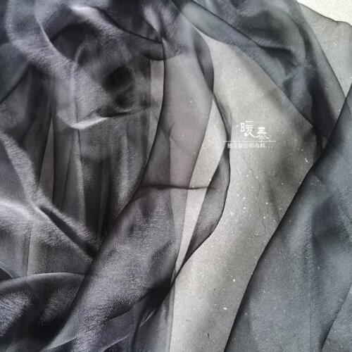 High-end Tulle Fabric Black Hazy feeling Gloss DIY Veil Flower Background Decor Hanfu Dress Fashion Designer Fabric