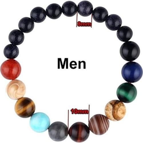 2021 Eight Planets Natural Stone Bracelet Beads Bracelets Universe Chakra Galaxy Solar System For Lovers Men Women Jewelry