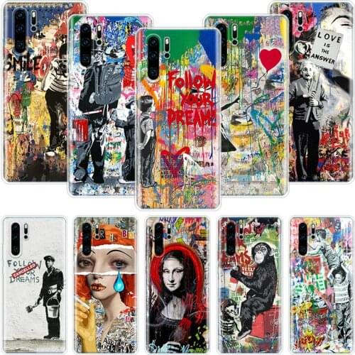 Banksy Graffiti Art Phone Case For Huawei Honor 10 9 20 9X 8A 8X 8S 7A 7X Lite Pro 10i 20i Y5 Y6 Y7 Y9 2019 Cover Coque